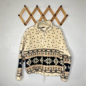 Cozy Nordic Patterned Cream and Black Sweater